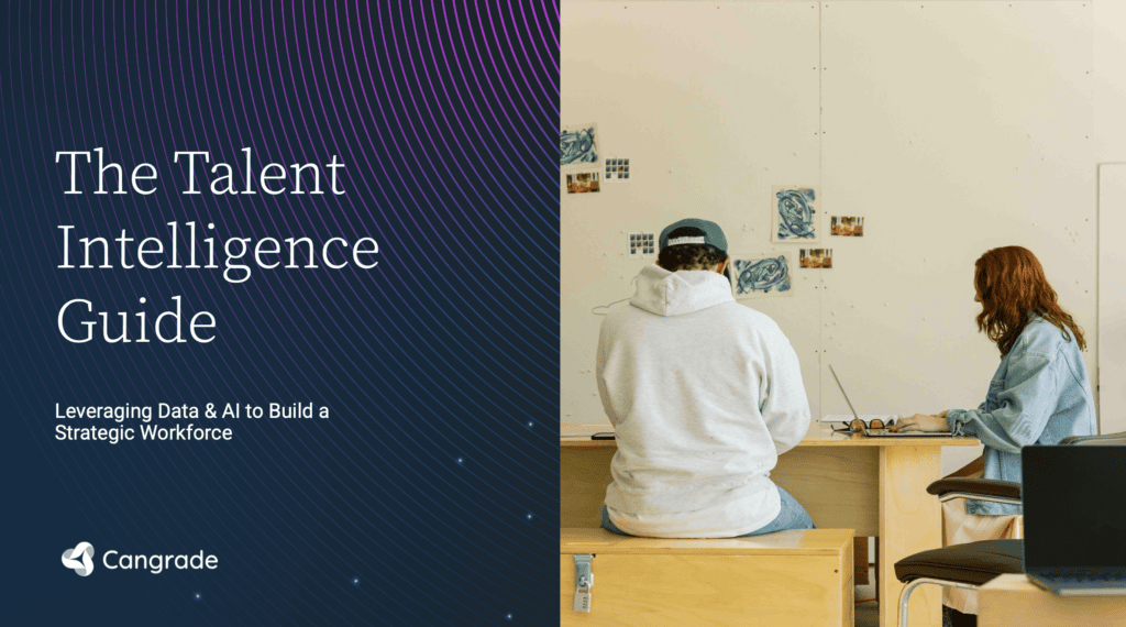 The Talent Intelligence Cover page with image of two people working at a desk.